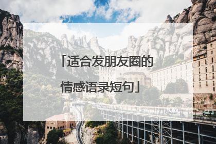 适合发朋友圈的情感语录短句