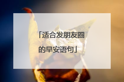 适合发朋友圈的早安语句