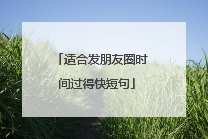 适合发朋友圈时间过得快短句