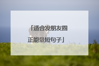 适合发朋友圈正能量短句子
