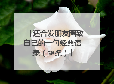 适合发朋友圈致自己的一句经典语录(58条)