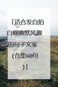 适合发自拍自嘲幽默风趣的句子文案 (合集60句)