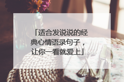 适合发说说的经典心情语录句子,让你一看就爱上