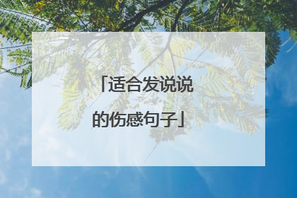 适合发说说的伤感句子