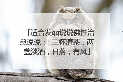 适合发qq说说佛性治愈说说： 三杯清茶，两盏淡酒，日落，有风