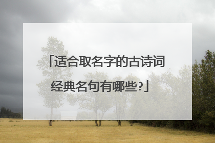 适合取名字的古诗词经典名句有哪些?