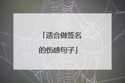 适合做签名的伤感句子