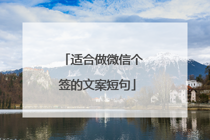 适合做微信个签的文案短句