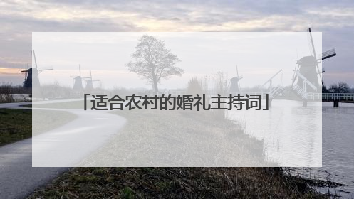 适合农村的婚礼主持词