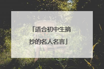 适合初中生摘抄的名人名言