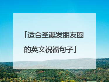 适合圣诞发朋友圈的英文祝福句子