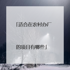 适合在农村办厂的项目有哪些