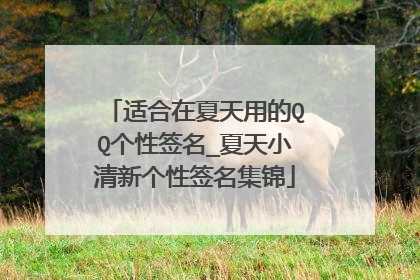 适合在夏天用的QQ个性签名_夏天小清新个性签名集锦