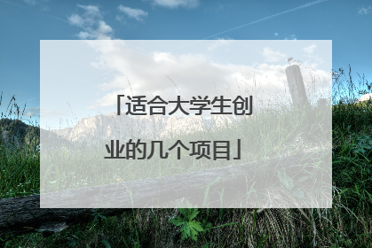 适合大学生创业的几个项目