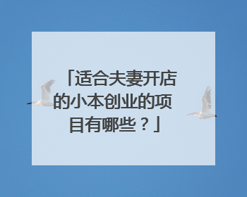适合夫妻开店的小本创业的项目有哪些？