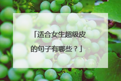 适合女生超级皮的句子有哪些？