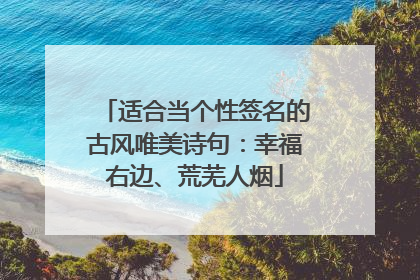 适合当个性签名的古风唯美诗句：幸福右边、荒芜人烟
