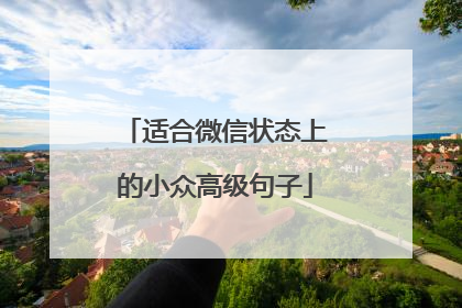 适合微信状态上的小众高级句子