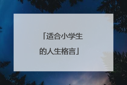 适合小学生的人生格言