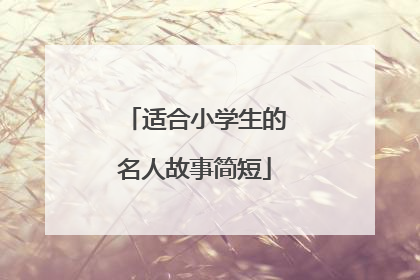 适合小学生的名人故事简短