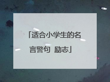 适合小学生的名言警句 励志