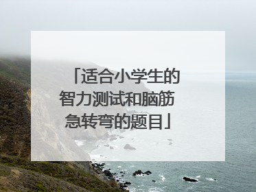 适合小学生的智力测试和脑筋急转弯的题目