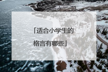 适合小学生的格言有哪些