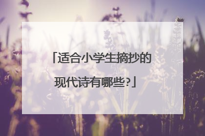 适合小学生摘抄的现代诗有哪些?