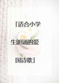 适合小学生朗诵的爱国诗歌