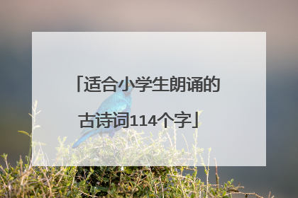 适合小学生朗诵的古诗词114个字