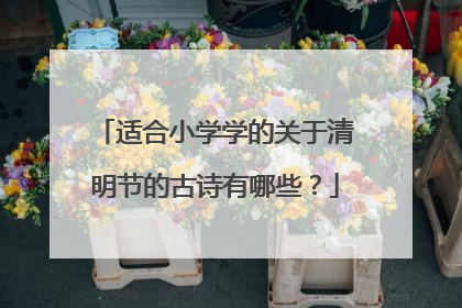 适合小学学的关于清明节的古诗有哪些？