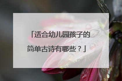 适合幼儿园孩子的简单古诗有哪些？