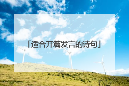 适合开篇发言的诗句