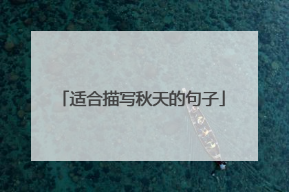 适合描写秋天的句子