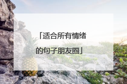 适合所有情绪的句子朋友圈