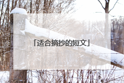 适合摘抄的短文