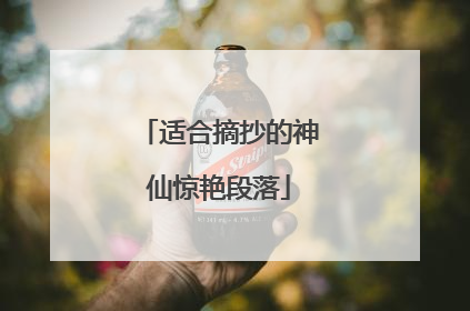 适合摘抄的神仙惊艳段落
