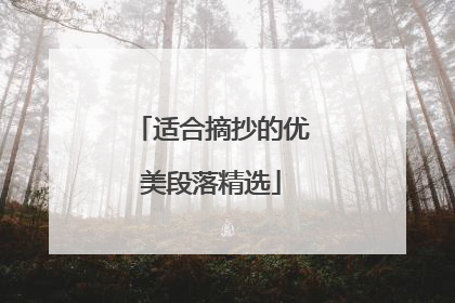 适合摘抄的优美段落精选