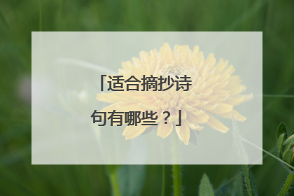 适合摘抄诗句有哪些?