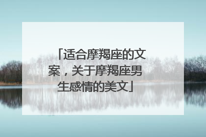 适合摩羯座的文案,关于摩羯座男生感情的美文