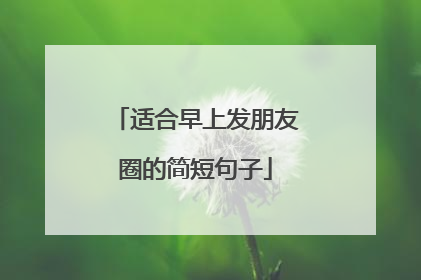 适合早上发朋友圈的简短句子