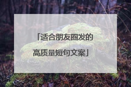适合朋友圈发的高质量短句文案