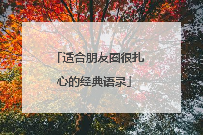适合朋友圈很扎心的经典语录