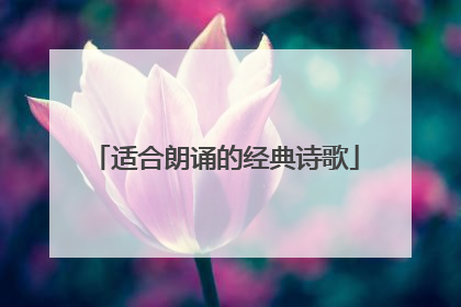 适合朗诵的经典诗歌