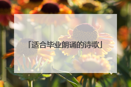 适合毕业朗诵的诗歌
