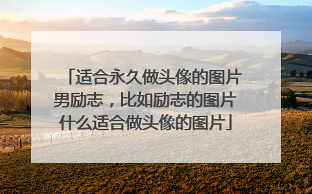 适合永久做头像的图片男励志,比如励志的图片什么适合做头像的图片