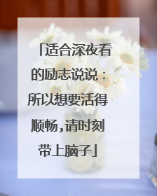 适合深夜看的励志说说：所以想要活得顺畅,请时刻带上脑子