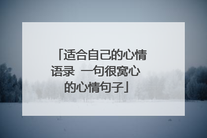 适合自己的心情语录 一句很窝心的心情句子