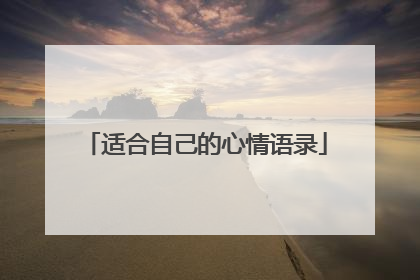 适合自己的心情语录