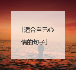 适合自己心情的句子